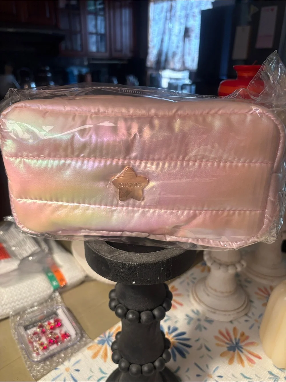 Hollywood Pink Quilted Crossbody Bag